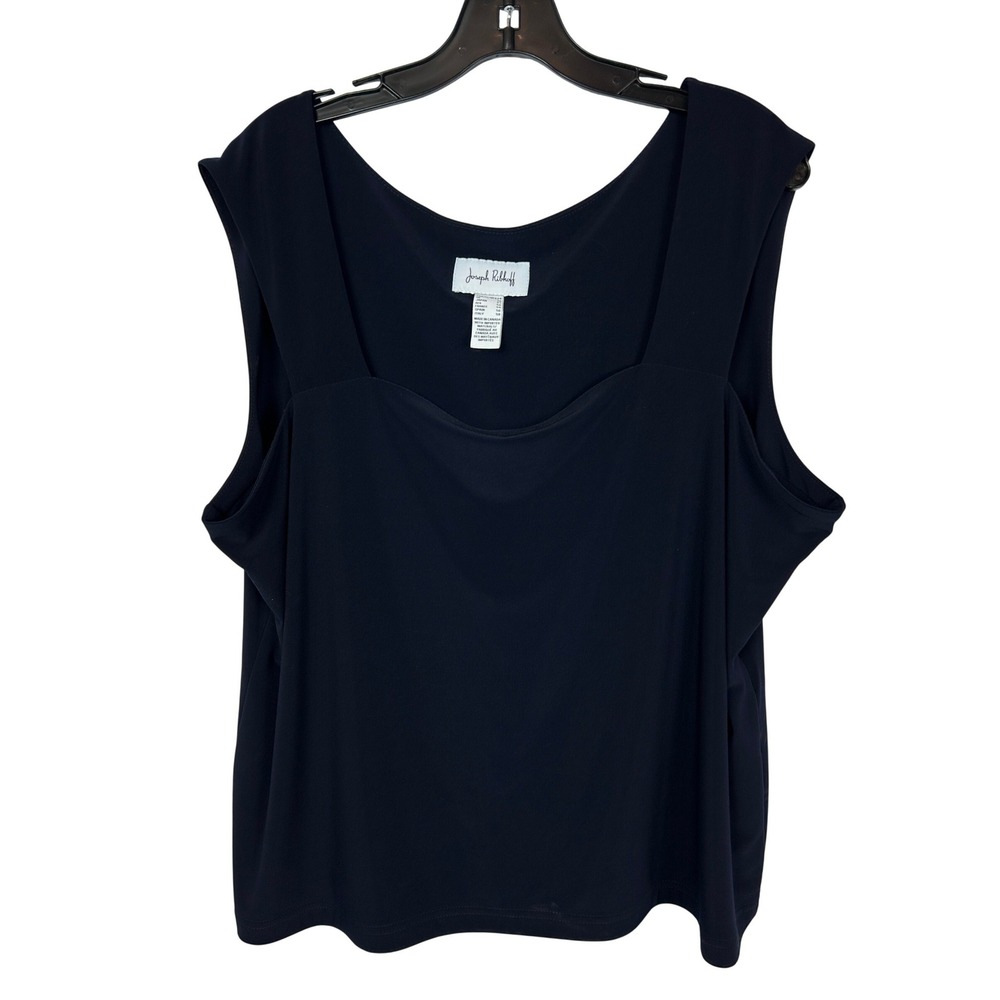 Joseph Ribkoff Navy Blue‎ Square Neck Sleeveless Tank Top Plus 24 Made in Canada